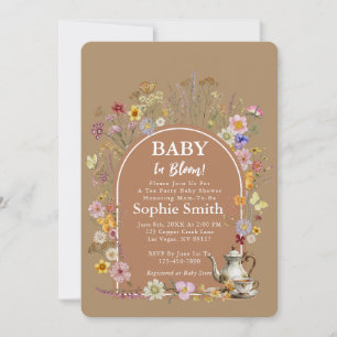Bohemian Tea Garden Baby In Bloom Baby Shower Invitation