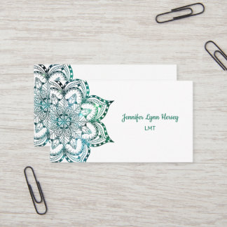 Bohemian Teal Mandala LMT Business Card