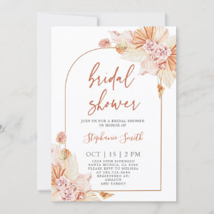 Bohemian Terracotta Bridal Shower Invitation