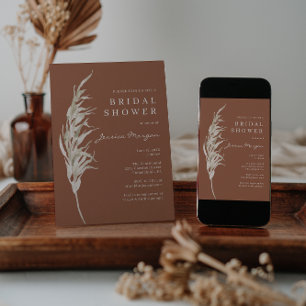 Bohemian Terracotta Bridal Shower Invitation Card