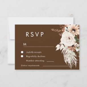 Bohemian Terracotta Fall & Summer Wedding RSVP Card
