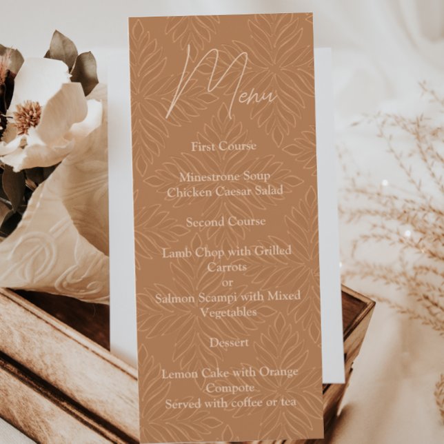 Bohemian Terracotta Modern Minimalist Wedding Menu (Creator Uploaded)