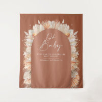 Bohemian terracotta pampas grass bridal shower