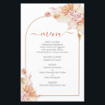 Bohemian Terracotta wedding Menu Card<br><div class="desc">Bohemian Terracotta desert menu card</div>