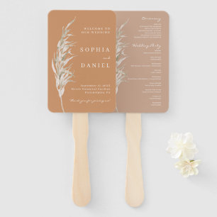 Bohemian Terracotta Wedding Program Fan
