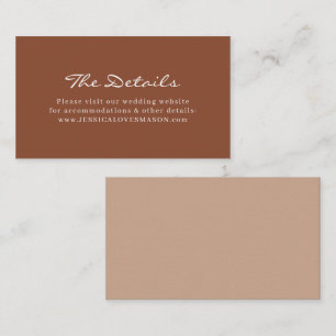 Bohemian Terracotta Wedding Website Insert Card