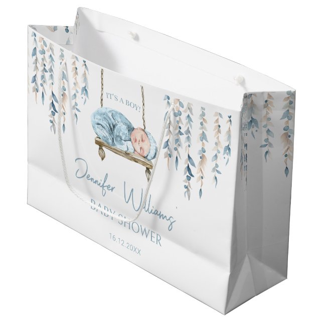 Bohemian theme blue boho baby boy shower Gift Bag (Front Angled)