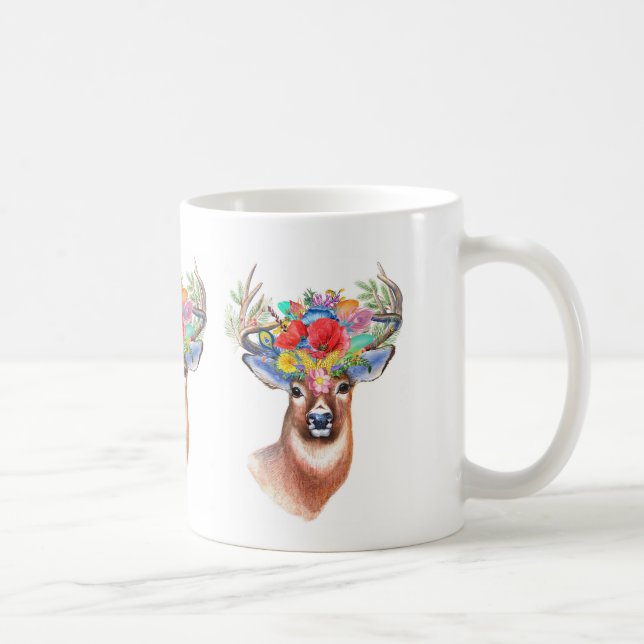 Bohemian Theme Majestic Stag Coffee Mug (Right)