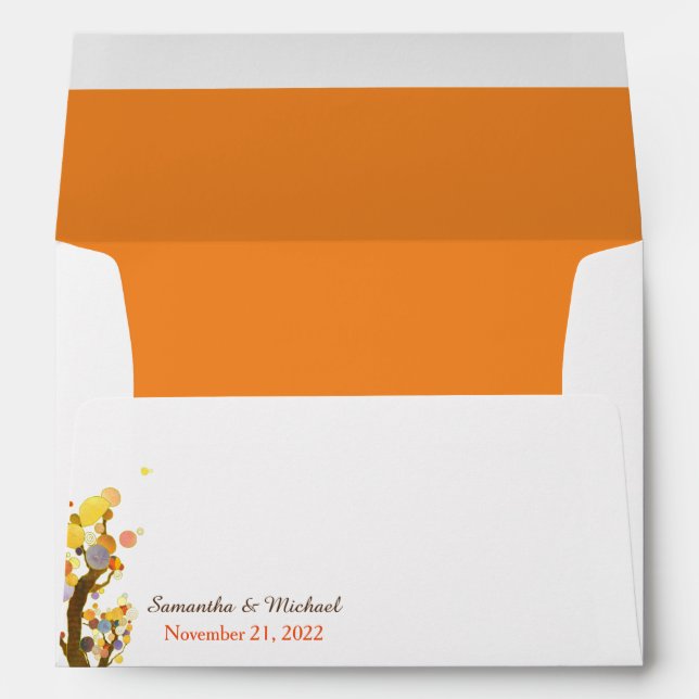 Bohemian Trees Pre Addressed Wedding Envelopes (Back (Bottom))