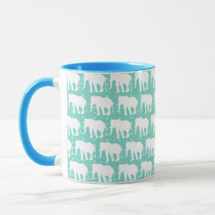 Bohemian Trendy White Elephants Mug