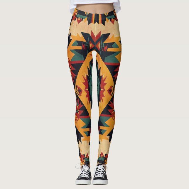 Bohemian Tribal Art Leggings (Front)