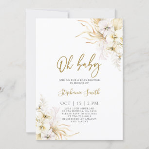 Bohemian Tropical Baby Shower Girl Invitation