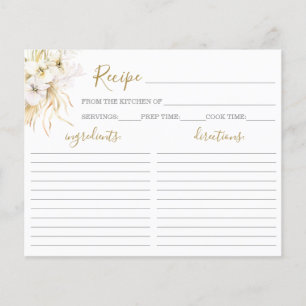 Bohemian Tropical Bridal Shower Recipe Card