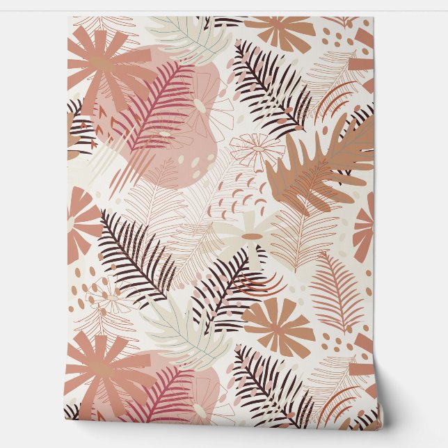 Bohemian Tropical Foliage Wallpaper (Unrolling)