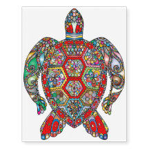 Bohemian Turtle Contemporary Tattoo