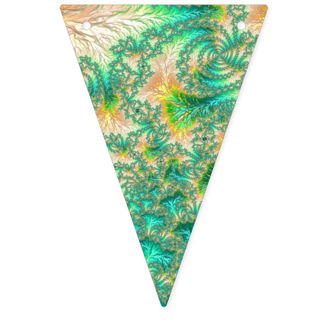 Bohemian Vibrant Trippy Fractal Abstract Spiral  Bunting (First Flag)