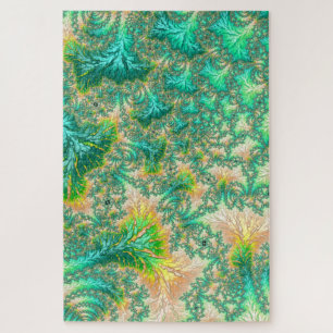Bohemian Vibrant Trippy Fractal Abstract Spiral Jigsaw Puzzle