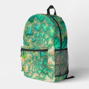 Bohemian Vibrant Trippy Fractal Abstract Spiral  Printed Backpack