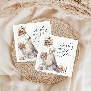 Bohemian Victorian Wedding Dress Tea Bridal Shower Napkin