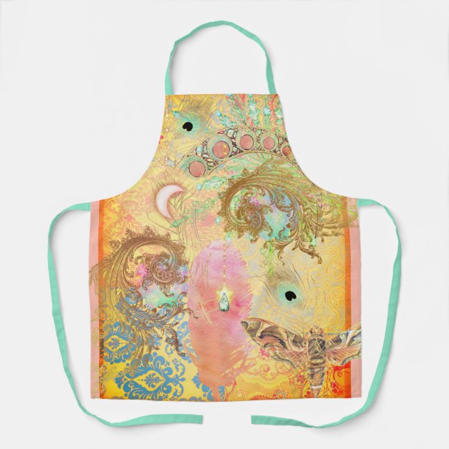 Bohemian vintage art unique hippie pastel whimsica apron (Front)