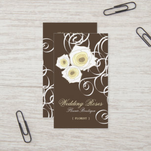 Bohemian Vintage Cream Roses & Swirls Profile Card