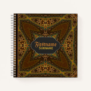 Bohemian Vintage Custom Name Guestbook Notebook