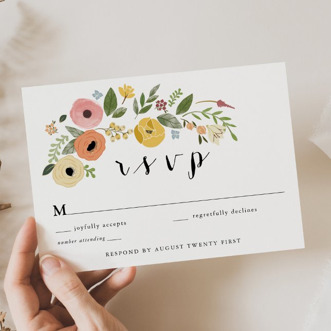 Bohemian Vintage Floral RSVP enclosure card (Creator Uploaded)