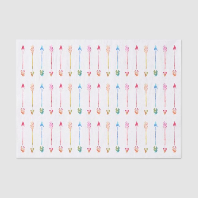 Bohemian Watercolor Arrows Pattern Tissue Paper (Front)