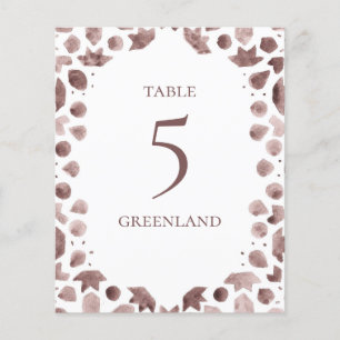 Bohemian Watercolor Brown Tile Table Name