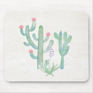 Bohemian Watercolor Cactus Mouse Mat