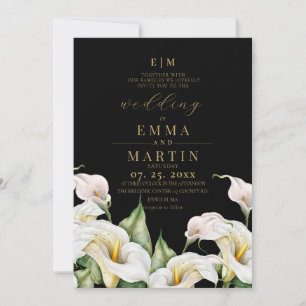 Bohemian Watercolor Calla Lily Wedding Invitation