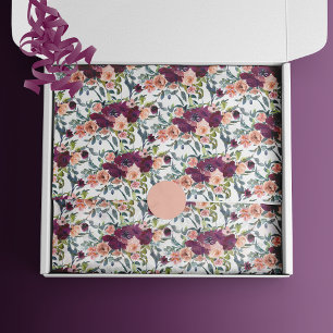 Bohemian Watercolor Large Floral Pattern Tissue Paper