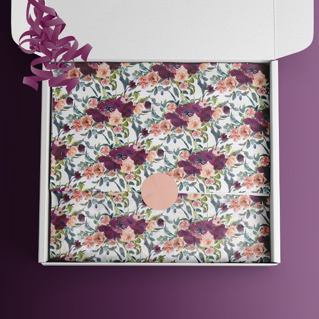 Bohemian Watercolor Large Floral Pattern Tissue Paper (Creator Uploaded)