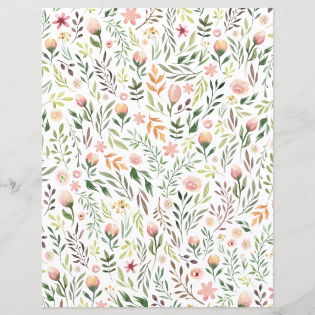 Bohemian Watercolor Leaves and Flowers (Front)