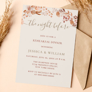 Bohemian Watercolor Rehearsal Dinner Invitation