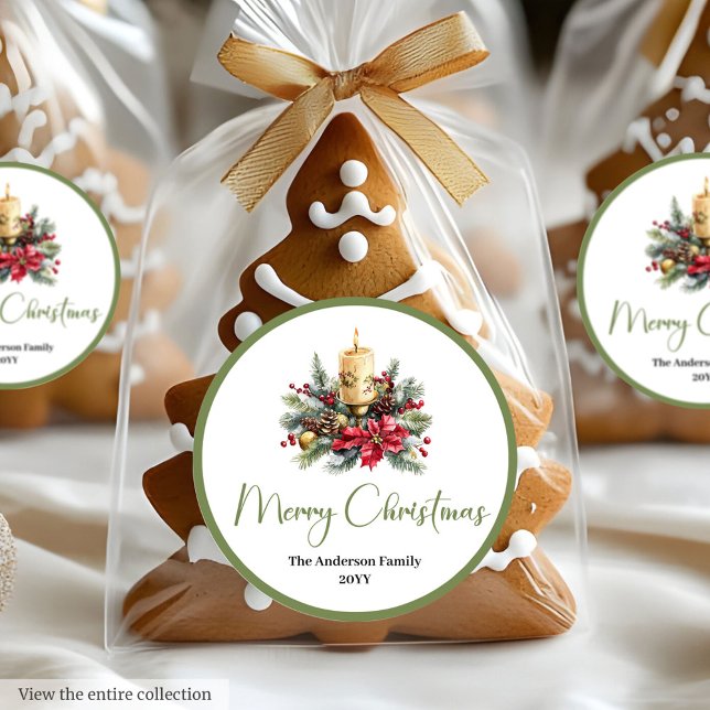 Bohemian Watercolor Rustic Xmas Gift Sticker (Bohemian Watercolor Rustic Xmas Gift Sticker)