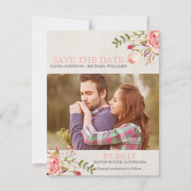 Bohemian Watercolor Skull Save the Date (Front)