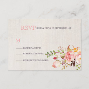 Bohemian Watercolor Wedding RSVP Cards