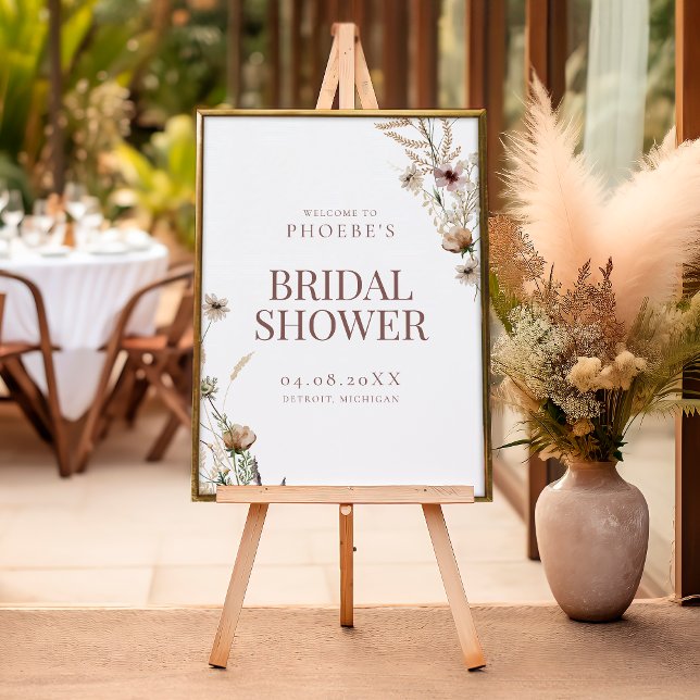 Bohemian Watercolor Wildflower Bridal Welcome Sign (Creator Uploaded)