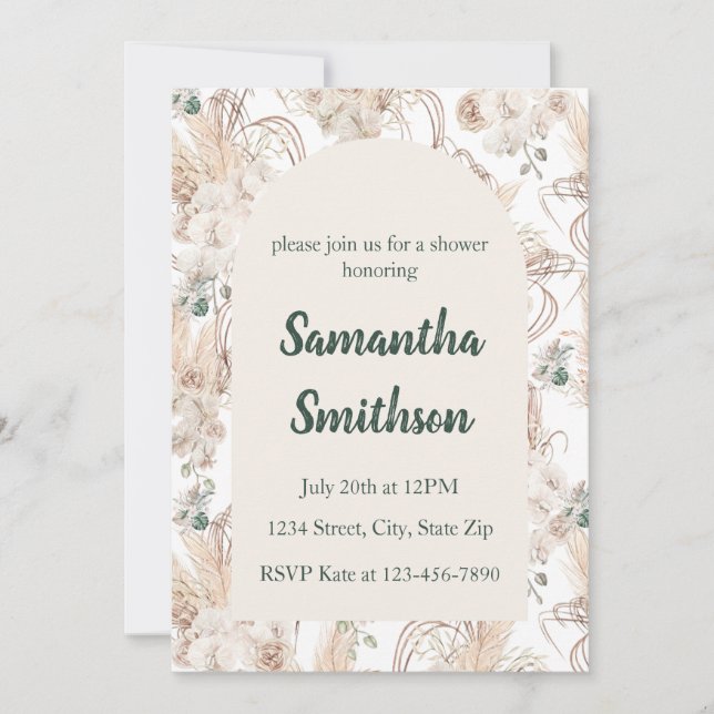 Bohemian Wedding, Bridal Shower, Baby Shower Invitation (Front)