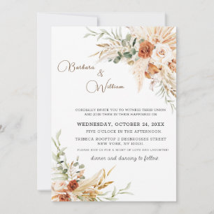 Bohemian Wedding Invitation Card Template
