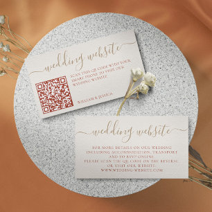 Bohemian Wedding Website With QR Code RSVP Enclosure Card
