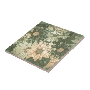 bohemian whimsical summer daisy wildflower tile