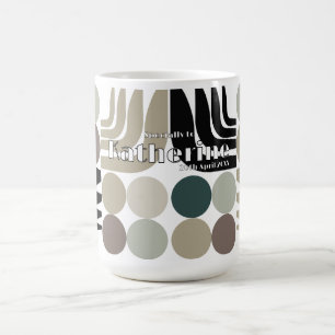 Bohemian White Black Grey Coffee Mug