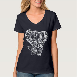 Bohemian white Elephant Tee Shirt