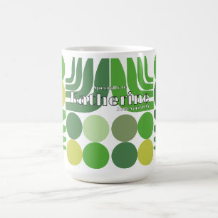 Bohemian White Green Coffee Mug
