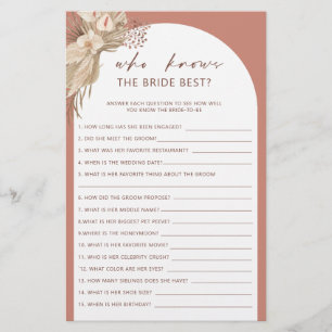 Bohemian who knows the bride best bridal shower flyer