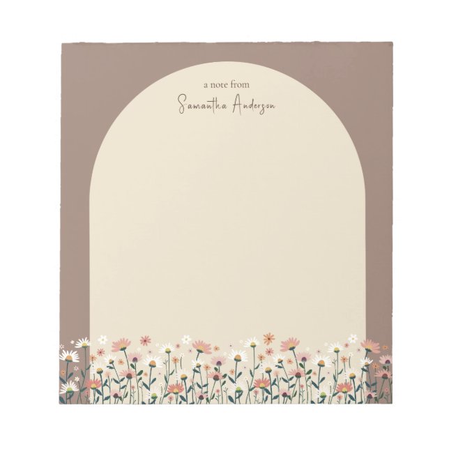 Bohemian Wildflower Border Arch Notepad (Front)
