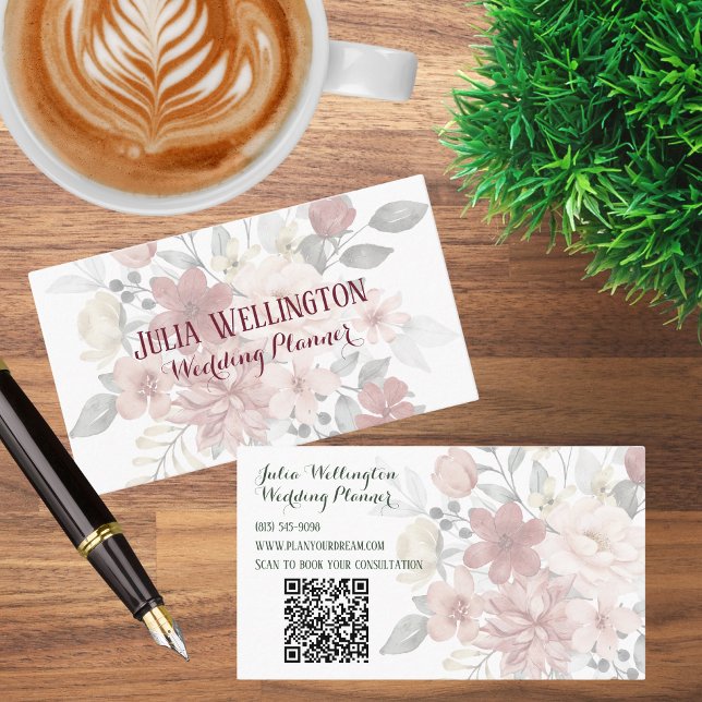 Bohemian Wildflower Bouquet with QR Code Business Card (Creator Uploaded)