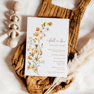 Bohemian Wildflower Fall in love Baby Shower Invitation